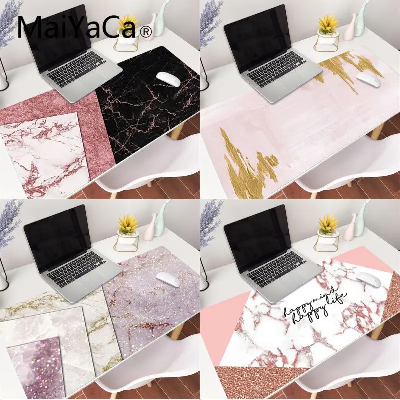 

Good Use Rose and Gold Marble Game Playing Lover Rubber Mouse Mat Marble Design Flower Pattern desk mat Desktop Mousepad