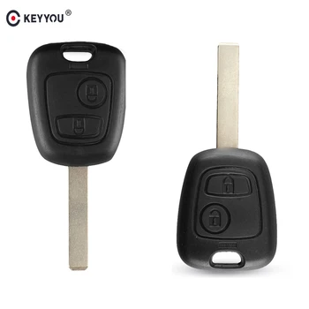 KEYYOU Chiave Dell'automobile Borsette Copertura Fob 2 Button Caso Della Copertura A Distanza In Bianco Per Citroen C1 C2 C3 C4 XSARA Picasso HU83/ VA2/No Lama