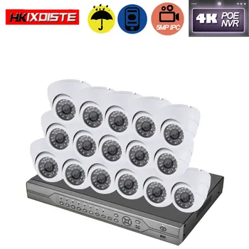 

H.265 16CH POE 4K NVR Kit 5MP IP CCTV Camera System 5MP 16pcs Dome in/Outdoor POE Security IP Camera Video Surveillance set
