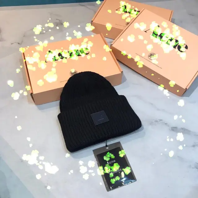 AC Studios Smiling face Beanie Skull Caps knitted Cashmere Eye Warm Couple Lovers Acne Hats Tide Street Hip-hop Wool Cap Adult 1