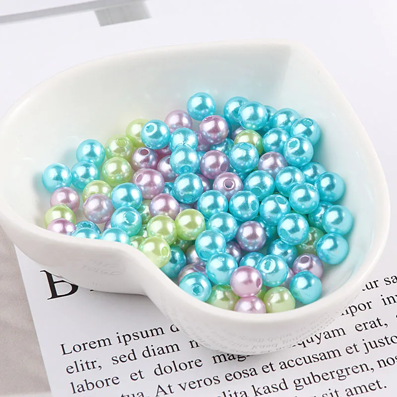 Искусственные круглые бусы одежда с жемчугом и с отверстиями для DIY Искусство Цепочки и ожерелья Модные украшения для изготовления аксессуаров 3/4/5/6/8 мм