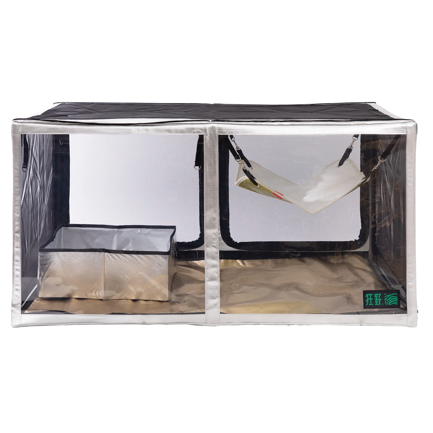 EFCAT Transparent 3D Display Cat Show Cage Set Include Cat Hammock Folding Litter Box for Exhibition cat cage