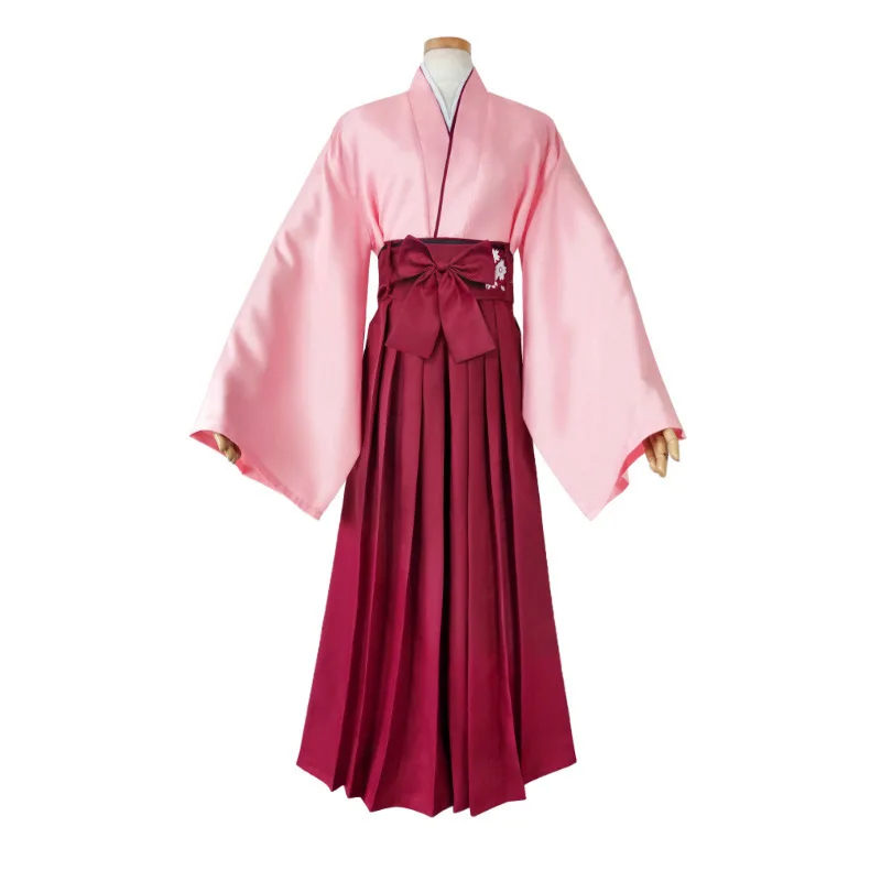 Fate/kaleid liner Saber Sakura Pink Kimono Cosplay Costume