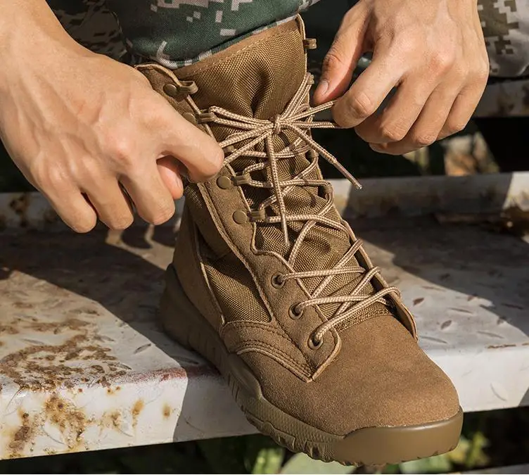 Military Tactical Combat Boots Outdoor Climbing Training Desert Boot High Top Lightweight Breathable Hiking Army Shoes