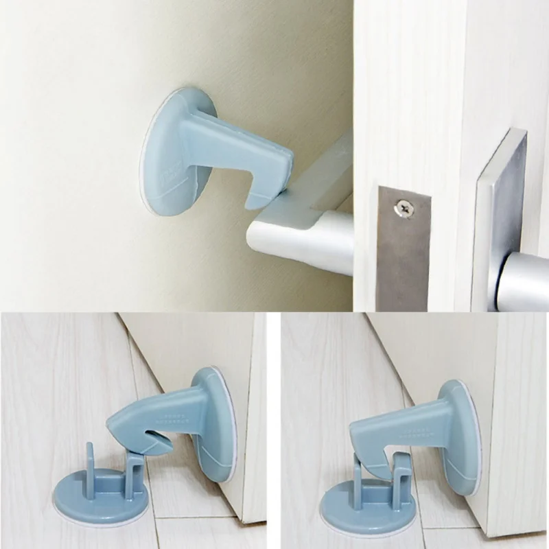 Household Door Stop Door Handle Crash Pad Set Creative Silicone With Hook Wall Cushion Pad Home Door Anti-Flip Pad