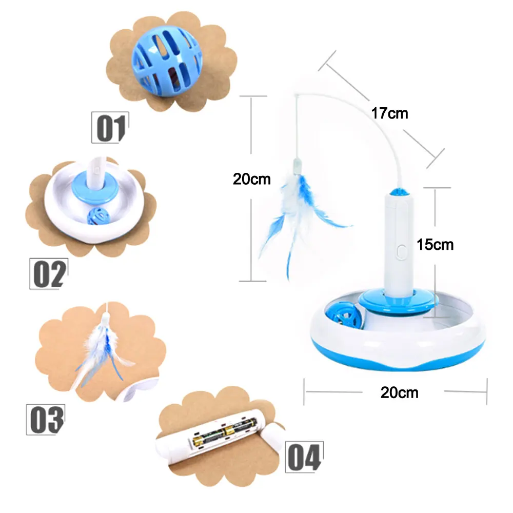 

3 in1 Cat Toy Puzzle Pet Fun Electric Automatic Rotating Play Interactive IQ Training Toys Plush For Kitty Cat Scratching Toy 20