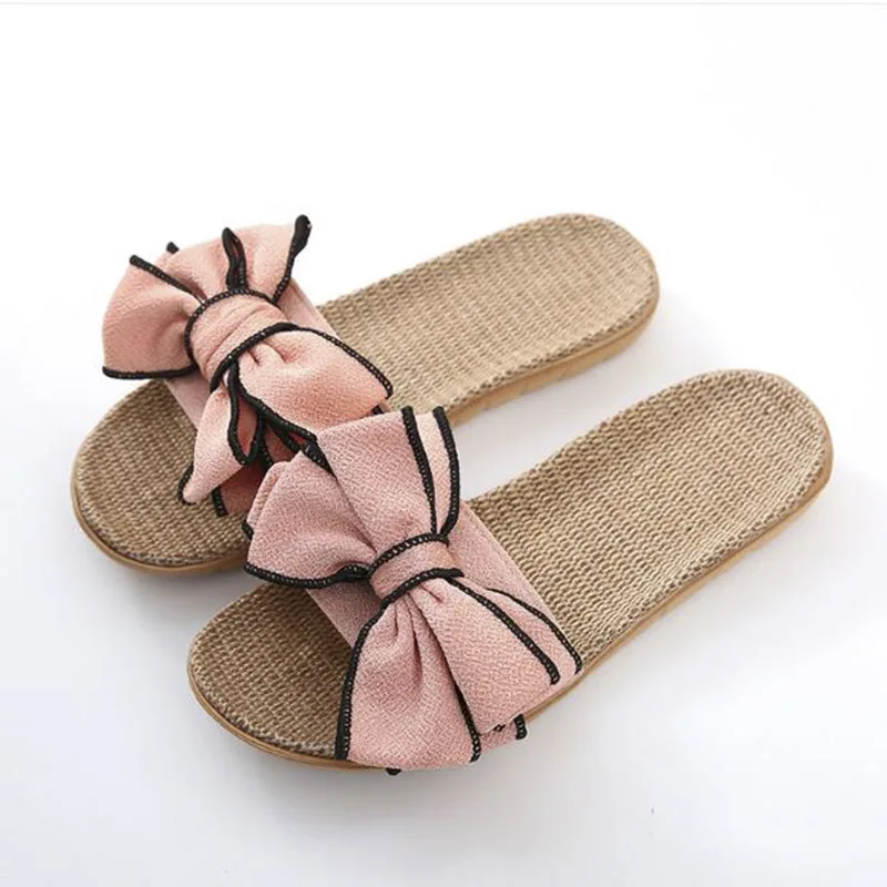 Women Indoor Cute Bow Slippers Woman 