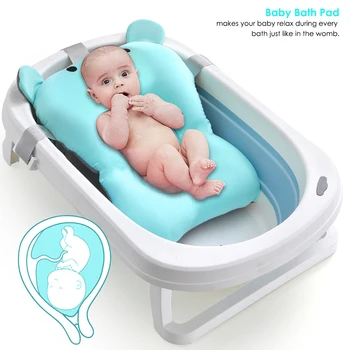 

Newborn Baby Soft BathTub Seat Pad Floating Air Cushion Pillow Mat Toddler Infant Bathing Cushion Shower Bed food grade foam