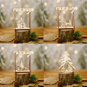 

Cyuan Christmas Wooden Ornaments Merry Christmas Decorations for Home xmas decor Natal Wood Pendant new year party gift natal