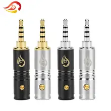 QYFANG 2,5 мм разъем для наушников аудио разъем 4 полюса стерео гарнитура Металл золото/родиевое покрытие пайка 6,0 мм провод отверстие линия разъем