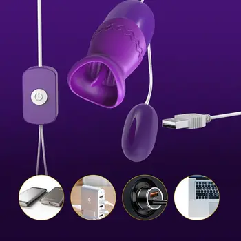 Rechargeable G-spot Vibrator Clitoral Stimulator Licking Nipple Massager Sex Toy 3