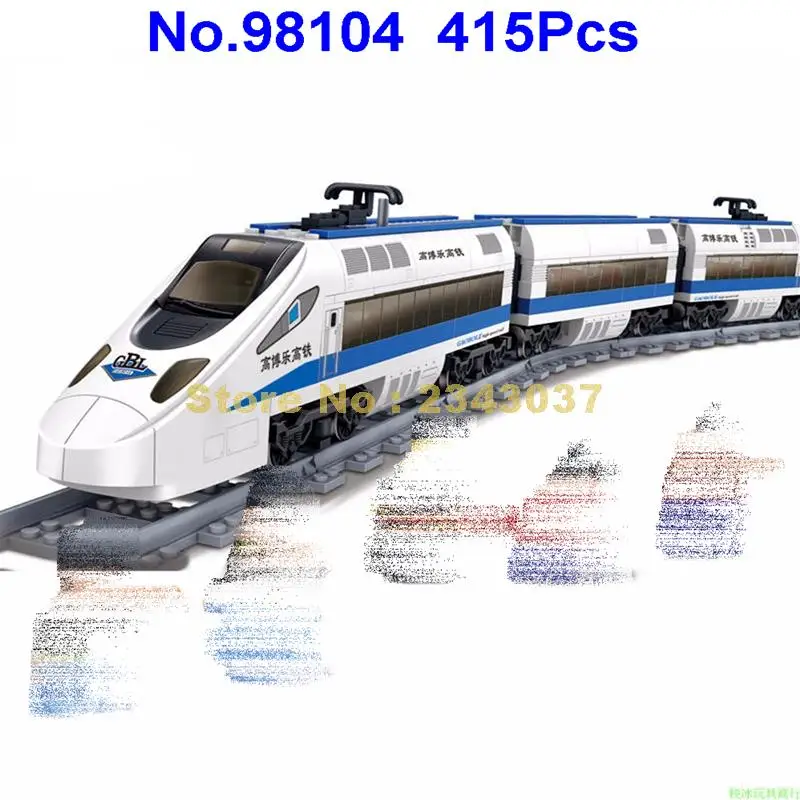 98104 415pcs technic на батарейках Электрический высокоскоростной поезд строительный блок игрушка