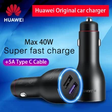 Huawei 40 Вт макс супер зарядка автомобильное зарядное устройство 2 USB быстрый адаптер для huawei mate 20 RS mate 30 P30 P20 P10