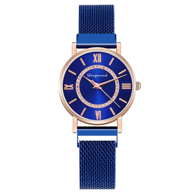 WJ-8838 простые магнитные пряжки кварцевые наручные часы для женщин классические римские цифры Женские часы модные повседневные часы браслет