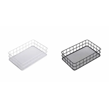 

Iron Desktop Storage Basket Bread Fruit Basket Clothes Sundries Organizer Snacks Toy Cosmetic Container Case Wire Basket