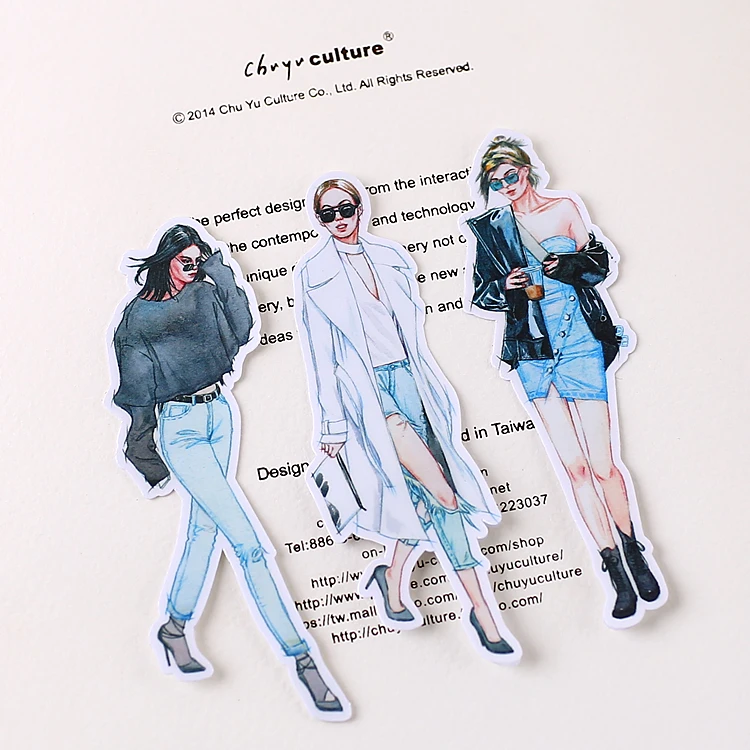 20pcs/lot Fashion girl Sticker Diy Album Scrapbooking Diary Planner Journal Sticker Decorative Label For Kids 1pc kawaii stationery 3d stickers aroma pearl shake diary planner decorative mobile stickers scrapbooking diy craft stickers