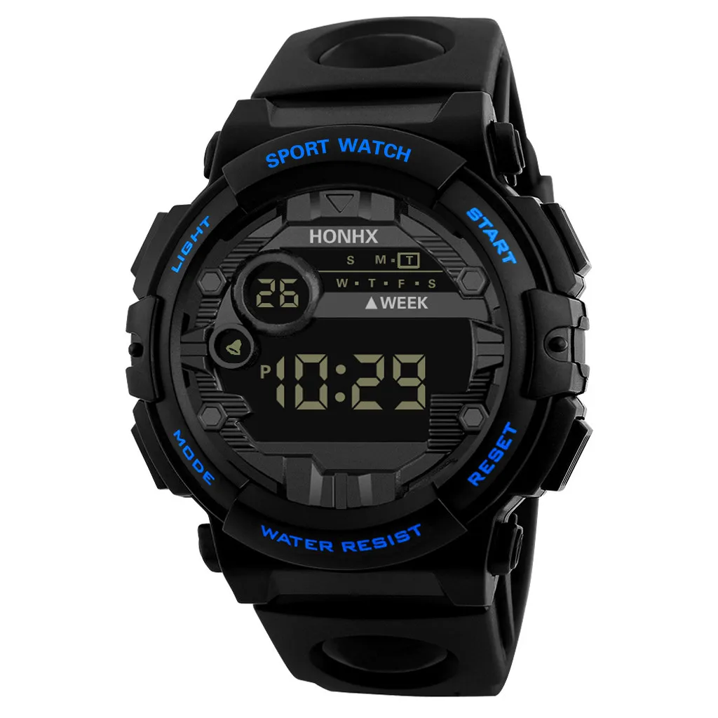 Бренд honhx цифровые наручные часы для мужчин, цифровой светодиодный часы с секундомером и датой, спортивные уличные электронные часы montre digitale homme# N03