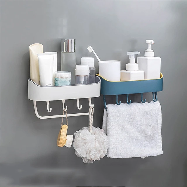 Punch-free Bathroom Shelf Shelves Shampoo Shower Storage Rack Kitchen  Holder Toilet Kitchen Organizer Bathroom Accessories Set - Bathroom Shelves  - AliExpress