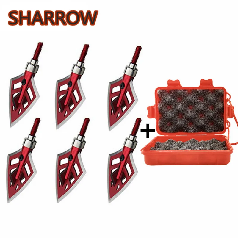 

6Pcs 125Gr Archery Arrowheads Point Tips with Storage Box 4 Blades Arrow Head Screw Broadhead For Hunting Shooting Accessories