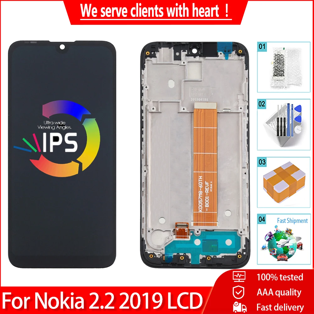 5 71 &quotдля NOKIA 2.2 ЖК-сенсорный экран с рамкой дигитайзер в сборе Замена для Nokia N.2.