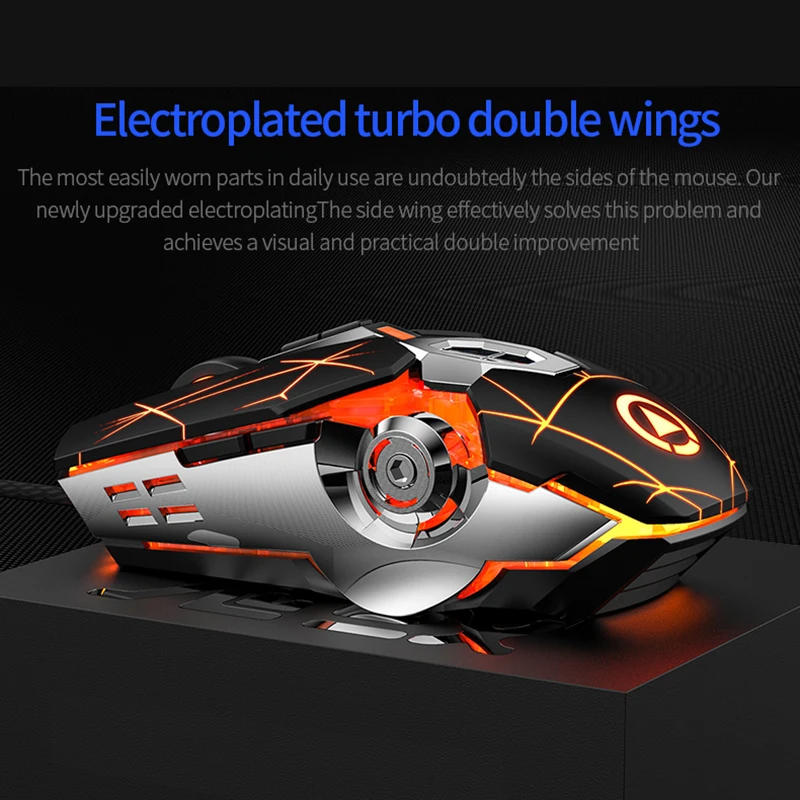 Ratón silencioso con cable USB, siete teclas, LED luminoso, para juegos, maquinaria para deportes electrónicos, Accesorios para ordenador portátil - Imagen 4