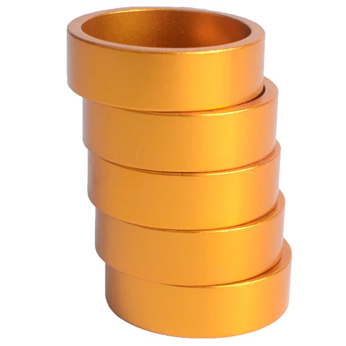 ZTTO Велосипедная вилка кольцевая прокладка удерживающее прокладочное кольцо 10 мм алюминиевый сплав велосипедная шайба для рулевой колонки поднятие руля 5 шт - Цвет: Gold