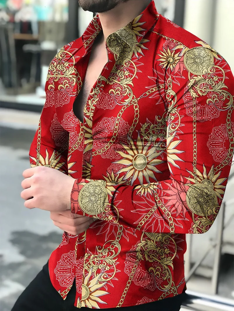 Men's Shirt Long Sleeve Hawaiian Social Luxury Button Up Cardigan Blouses Wholesale 2021Single Breasted Turn-down Collar Broad Men's Shirt Long Sleeve Hawaiian Social Luxury Button Up Cardigan Blouses Wholesale 2021Single Breasted Turn-down Collar Broad