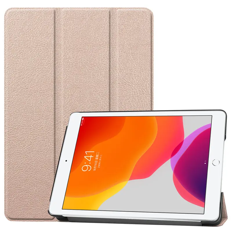 Для iPad 10,2 чехол для Apple iPad 7th Generation A2200 A2198 A2232 Smart Cover Funda Магнитная Складная подставка+ подарок - Цвет: Gold