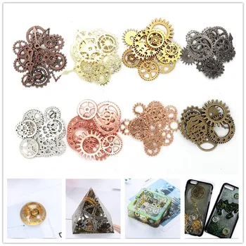

100g/lot ampunk alloy mechanical watch core gear mixed DIY jewelry accessories Epoxy mobile phone case gear 8 colors