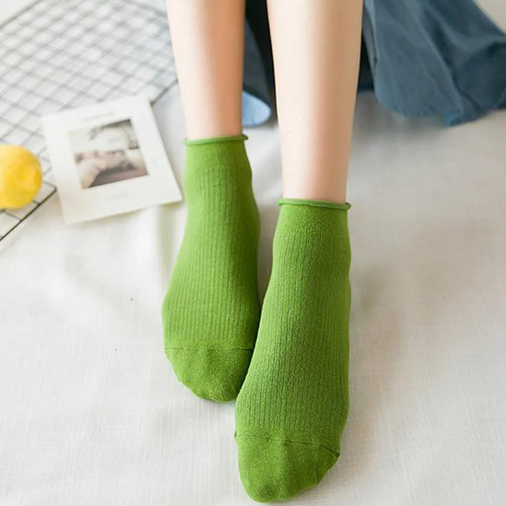 1 пара короткие носки Для женщин теплая хлопковая обувь в винтажном стиле, забавные носки простые однотонные женские Повседневное невидимые короткие носки