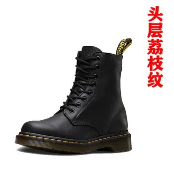 

Dr1460 Martin boots classic 8 female hole head layer cowhide litchi grain Martin boots with men and women lovers boots