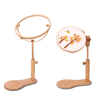 

360 degree rotating Embroidery Hoop Stand wood Cross Stitch Embroidery Ring Frame Portable Embroidery tools 21cm 28cm 41cm