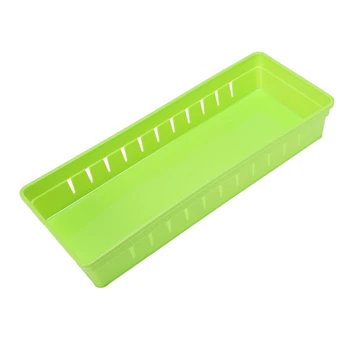 

New Adjustable New Drawer Organizer Home Kitchen Board Divider Makeup Storage Box Pencil Jewelry Organizer, Size L, Green