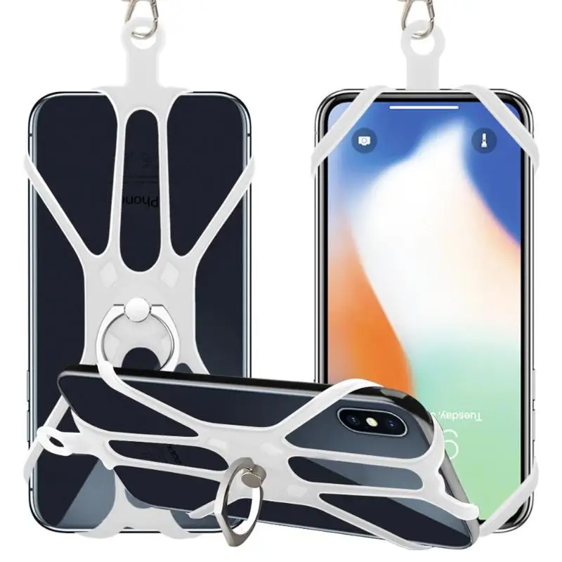 

Universal Silicone Phone Bumper Frame Case An Crown Multi-function Comfortable Soft Portable with Holder for 4.0-6.0 inch Phone