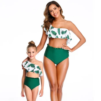 

2020 Family Matching Swimsuit Mother Daughter Swimwear Women Bathing Suit Bikini Girl Beach Wear Maillot De Bain Bikinis Biquini
