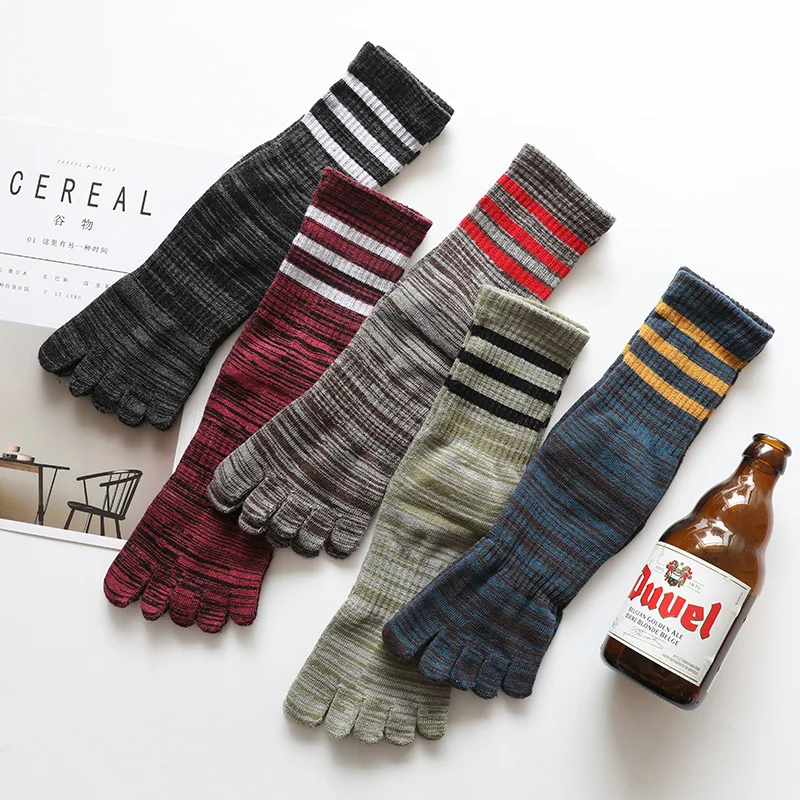 5 Pairs Man Sport Toe Socks Cotton 5 Finger Short Socks Compression Sweat-Absorbing Deodorant Fitness Travel
