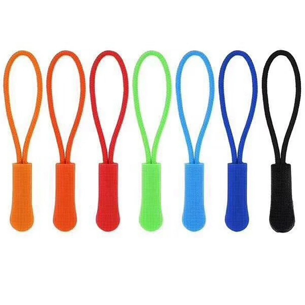12Pcs 6Pcs Colors Pvc Zipper Pull For Bag Tactical Backpack End Fit Rope Tag Fixer Zip Cord Rubber Zip Puller Diy Zipper Head