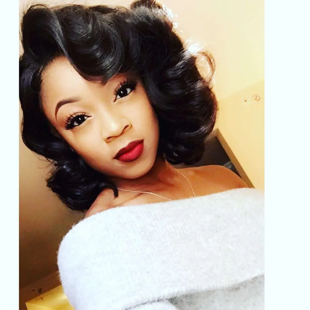 Peruvian Loose Wave Curly Human Hair Frontal Wig photo review