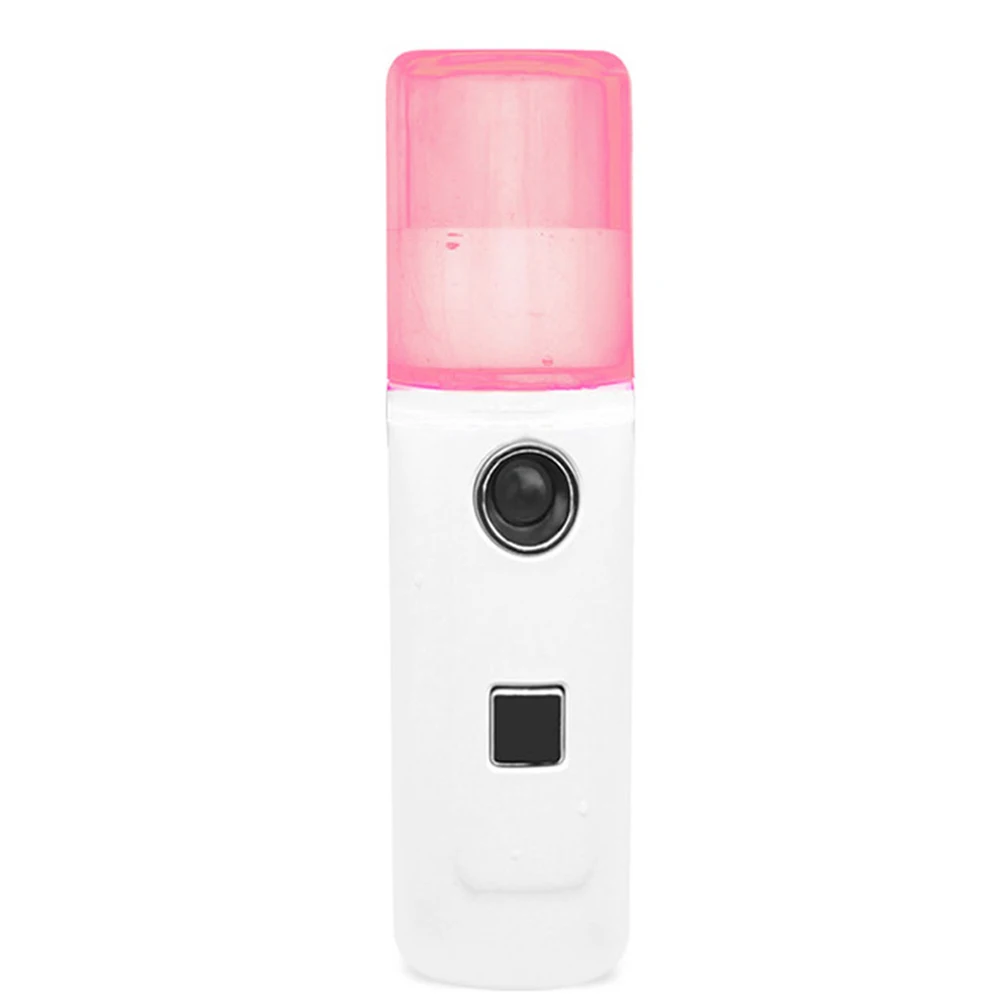Ручной увлажнитель для лица Nanomist, пароварка для тумана, косметическое увлажняющее устройство, увлажняющий Распылитель с usb зарядкой - Цвет: Розовый