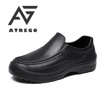 

AtreGo Men Chef Casual Business Shoes Waterproof EVA Comfortable Lightweight Anti-slip Work Shoes Industry Kitchen Work Shoes