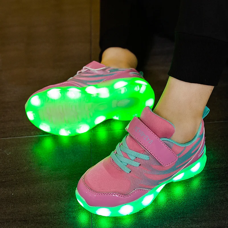 Children Led Shoes Remote Control 2023 Fashion Casual Sports Boots Male Boys Girls Kids Babys Toddler Shoe Lighted Sneakers