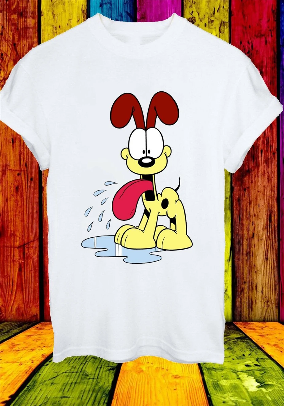 Odie Garfield Dog Beagle Lyman Jon Arbuckle мультяшная Мужская и женская футболка унисекс 842 с
