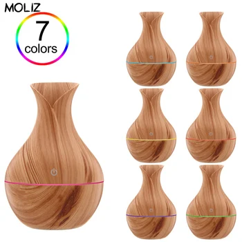 

130ml USB Wood Grain Air Humidifier Essential Oil Diffuser Ultrasonic Household Aroma Diffuser Aromatherapy Mist Maker with LED