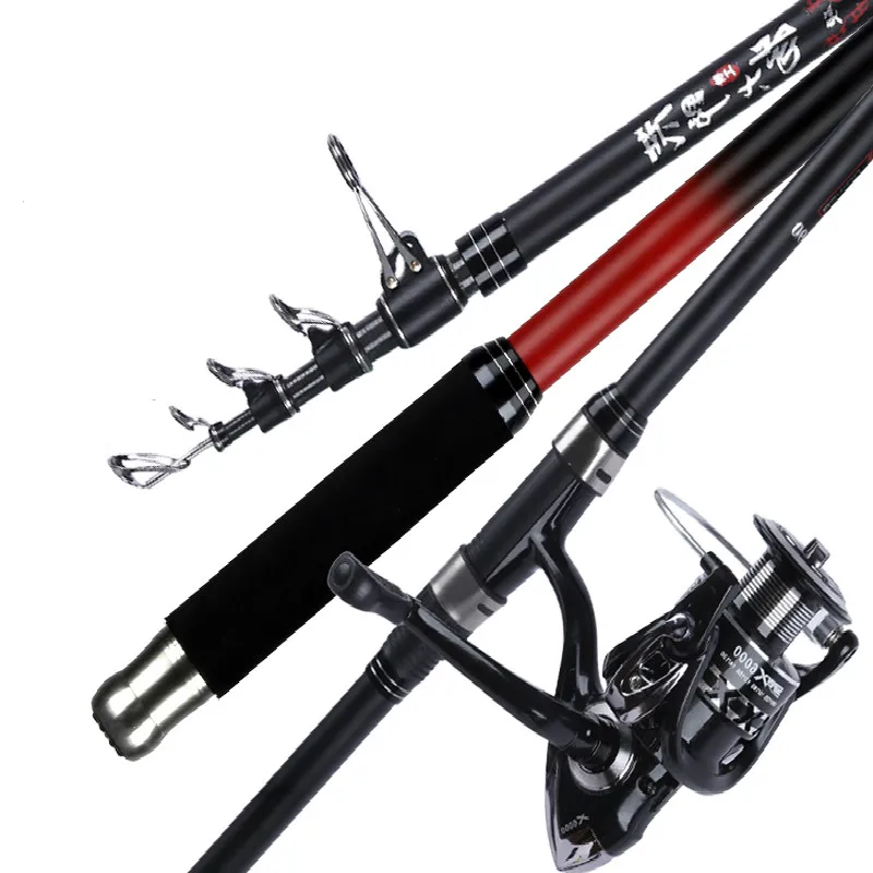 

Carbon Fiber Telescopic Fishing Rod Portable Spinning Fishing Canne Pole Travel Sea Boat Rock Fishing Peche De Pesca 2.4m-5.4m