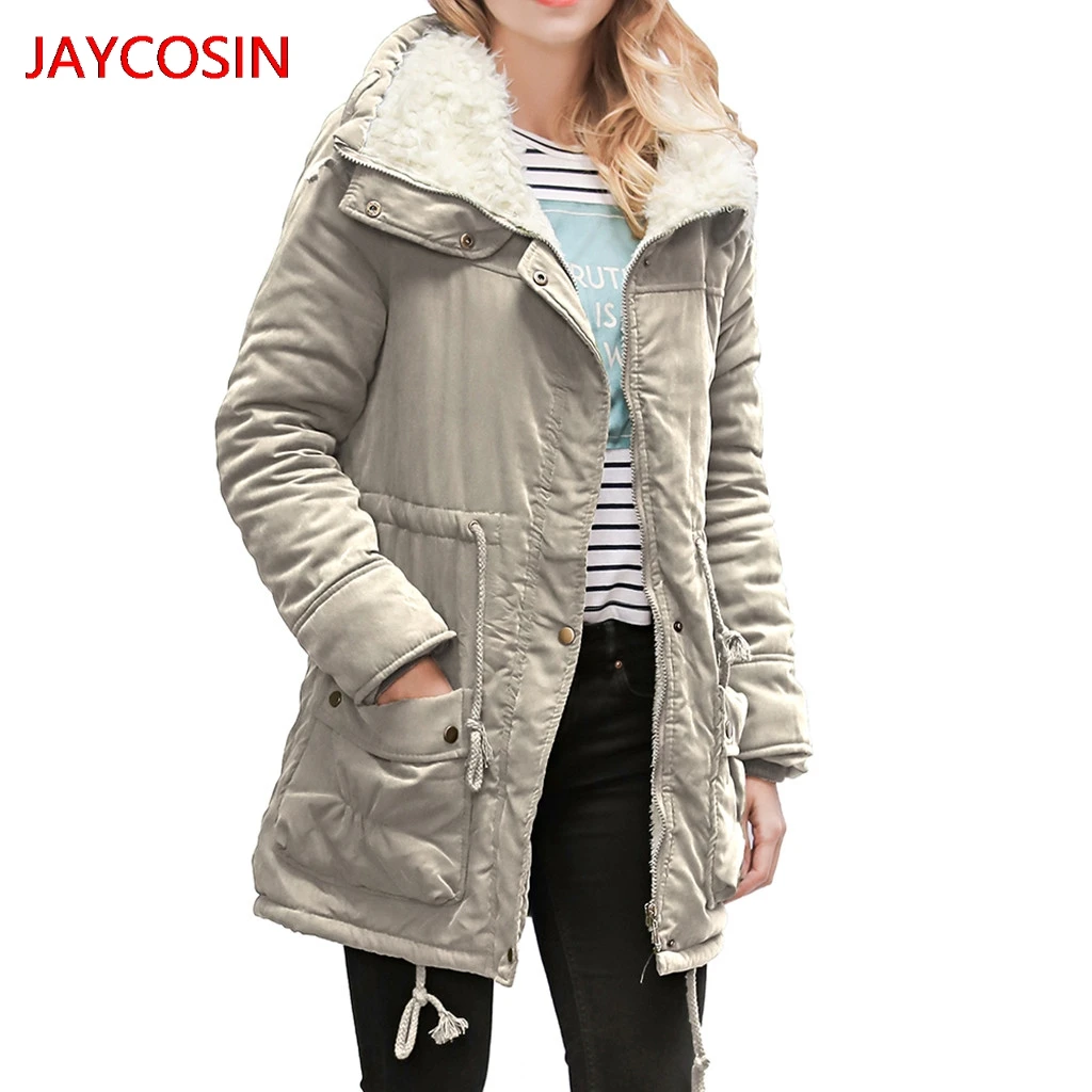 Women Winter Warm Fur Collar Hooded Long Coat Jacket Slim Parka Outwear Coat New