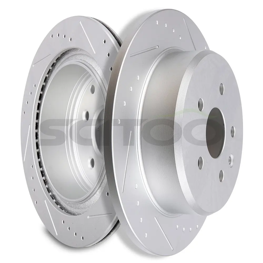 Scitoo Car Parts Replacement 2Pcs Rear Slotted Brake Discs Rotors Fits