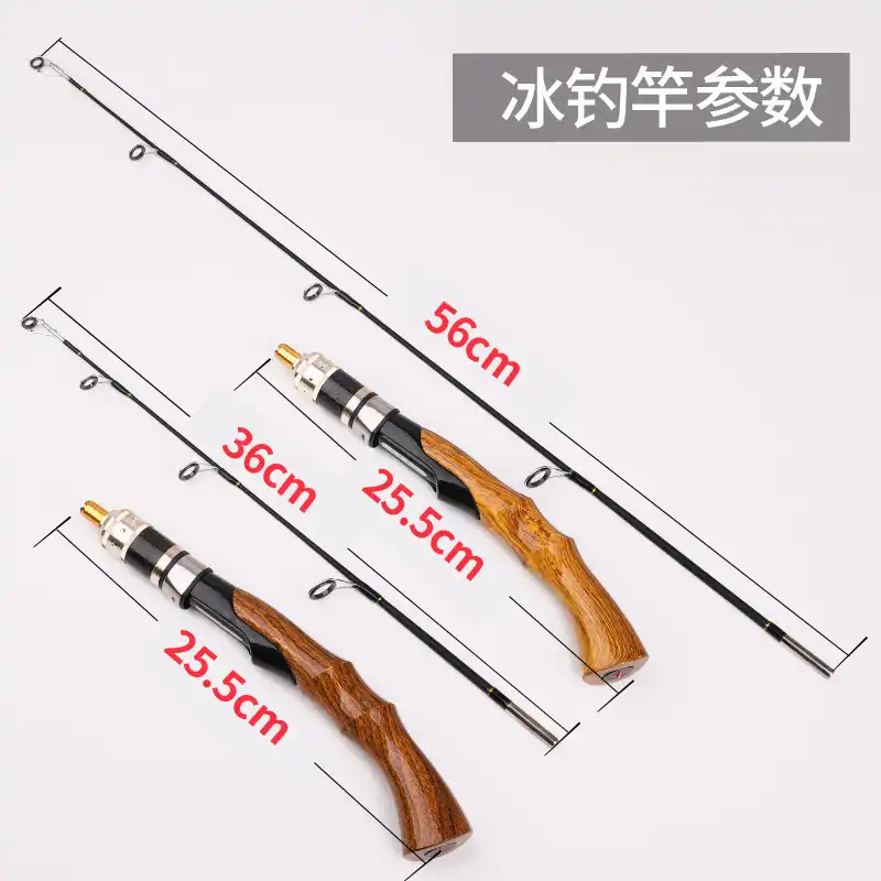 wood handle ice fishing rods