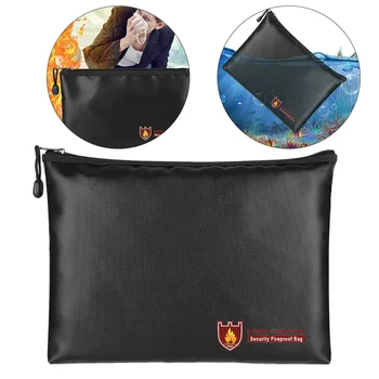 

1pc Workman Office Money Bag Portable Fireproof Waterproof Document Bag Envelope File Folder Cash Pouch Document Storage Bag