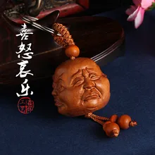 Эмоций персик деревянный брелок квадратный стерео Эраван Shrine автомобильный брелок кулон приносит защитный кулон