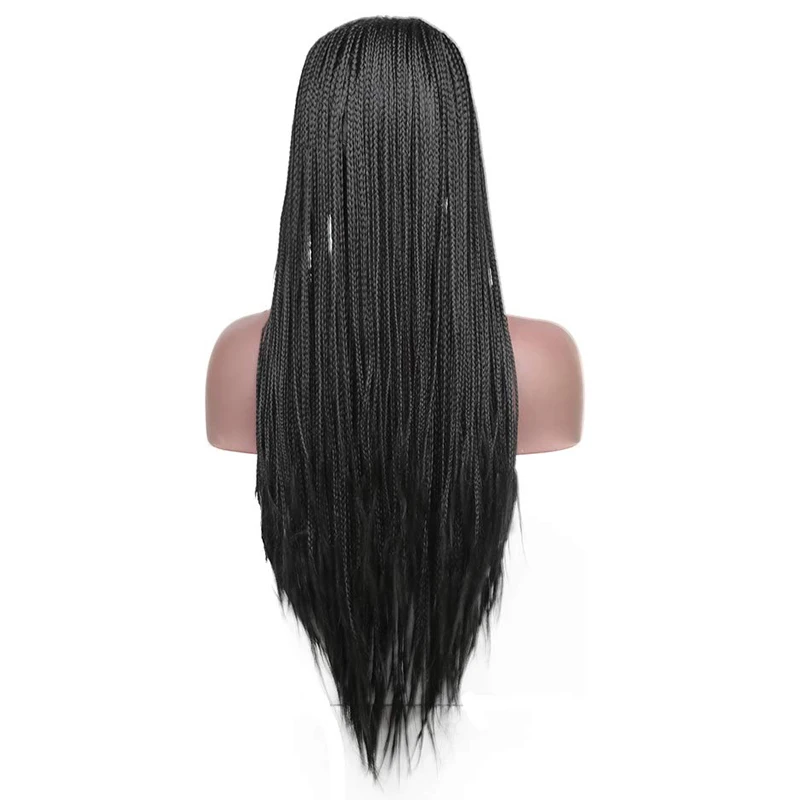Charisma 13X6 плетеные парики синтетический парик фронта шнурка черный цвет плетеная коробка Плетеный с волосами младенца парики для черных женщин
